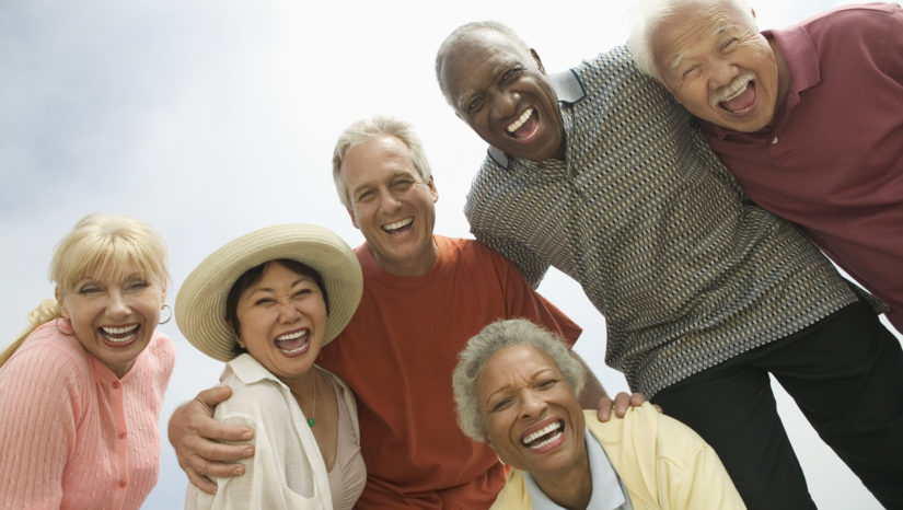 Diverse group of happy, healthy seniors
