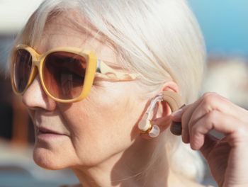 woman with hearing aid