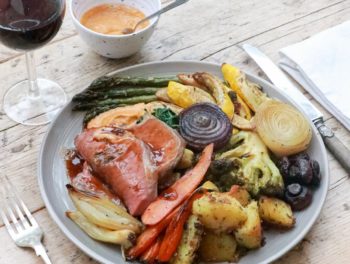 delicious dish with vegetables in cafe